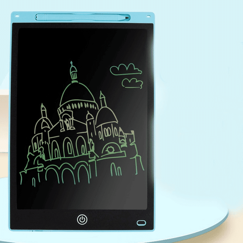Tableta LCD pentru Scris si Desenat, Diagonala 12 Inch, Scris Multicolor, Functie Blocare Ecran, Impermeabila, Colturi Rotunjite, 28.6x19x0.5 Cm, Albastru, + 3 Ani - LUDIRO