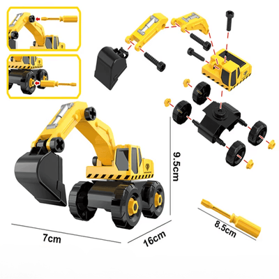 Utilaje Constructii pentru Copii 6 in 1 Ludiro, 104 Piese DIY cu Surubelnita - LUDIRO