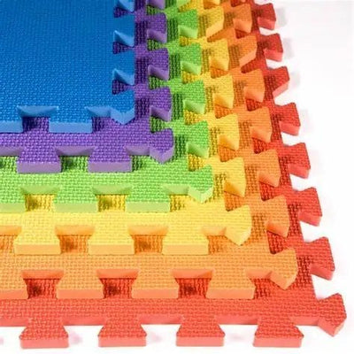 Resigilat - Covor din Spuma pentru Copii, Puzzle Multicolor, 9 Piese, Termoizolant si Moale, 90x90 Cm - LUDIRO