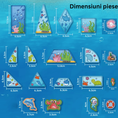 Set Magnetic Educativ Ocean, 108 Piese cu Tematica Marina, Creativitate si Invatare prin Joaca - LUDIRO
