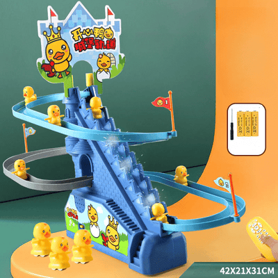 Tobogan pentru Ratuste, Lumini si Sunete Interactive, 3 Ratuste, 42x21x31 Cm, Cu Telecomanda, Albastru, + 3 Ani - LUDIRO