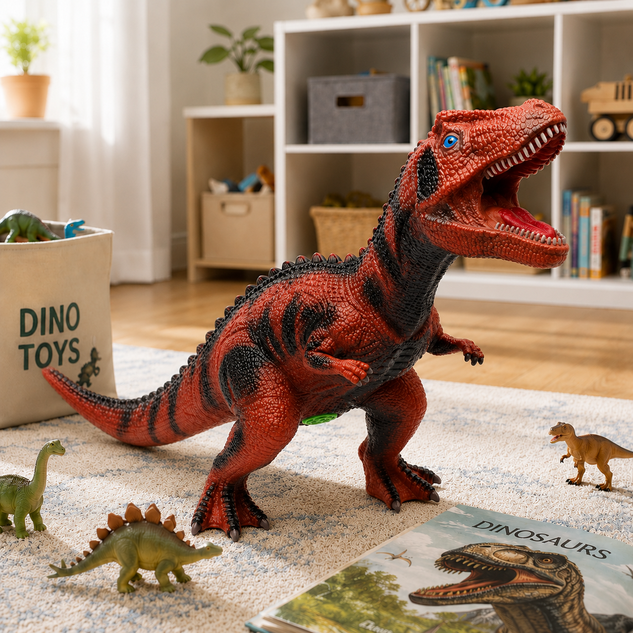 Dinozaur Majungasaurus Gigantic LUDIRO din Cauciuc Moale, cu Sunete, Aspect Realist, 73 cm - LUDIRO
