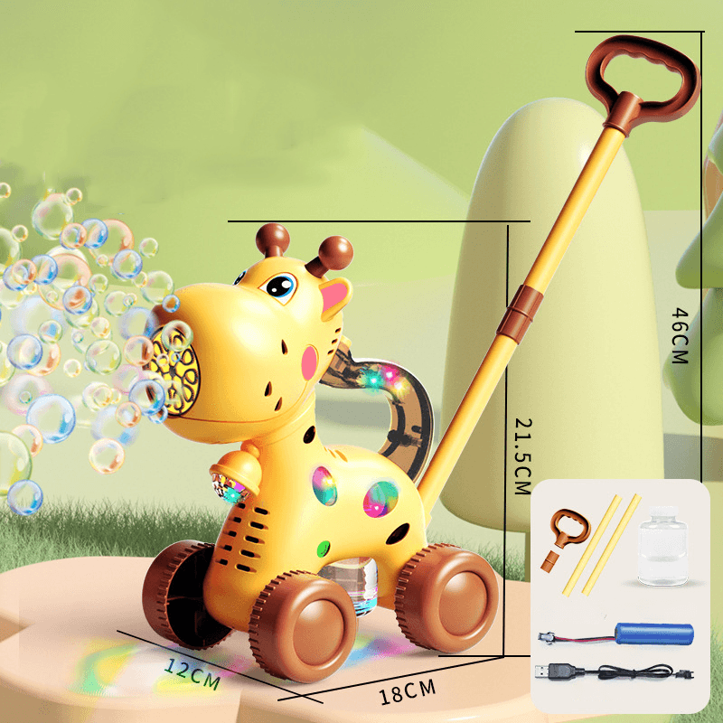 Girafa cu Baloane de Sapun Ludiro, lumini, Acumulator USB, Distractie 2 in 1 si Design Simpatic - LUDIRO