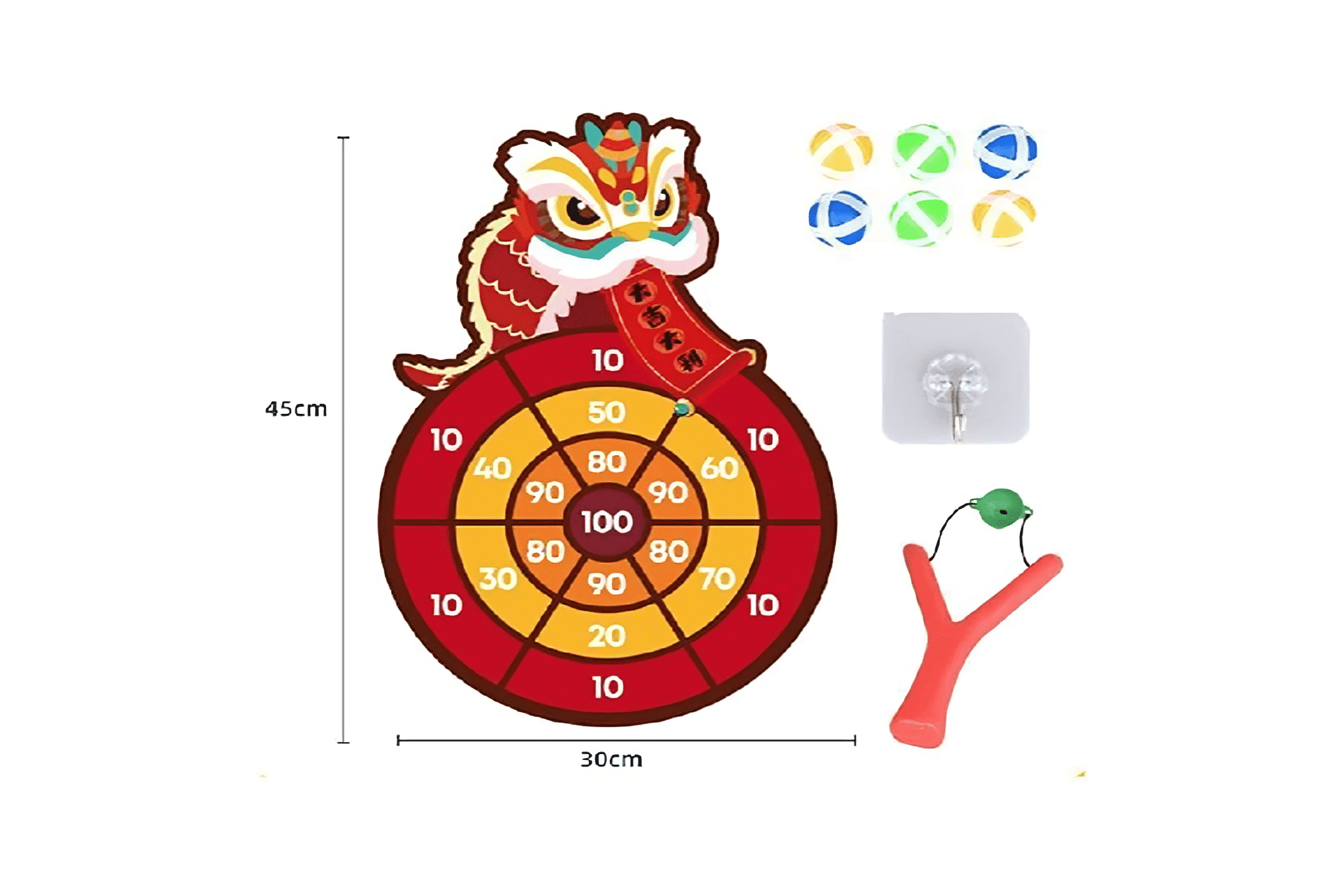 Set Joc Praștie și Țintă Darts cu Velcro – Include 6 Mingi Colorate, Dimensiune 45x30 cm – Activitate Interactivă și Educativă pentru Copii 3+ Ani - LUDIRO