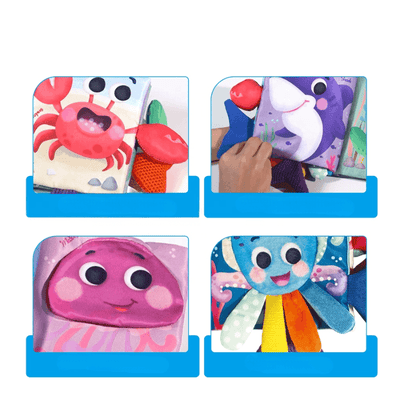 Carte Muzicala Interactiva LUDIRO, Prietenii din Ocean cu Cozi 3D, Lumini Interactive, Pentru Bebelusi +6 Luni - LUDIRO