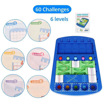 Joc Puzzle Labirint Inteligent cu Bile, 60 de Moduri de Joc Posibile, 43 Piese, 30.8x21x19.5x6 Cm, + 3 Ani - LUDIRO