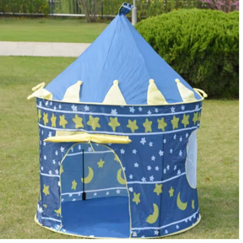 Cort de Joaca pentru Copii, Castelul Cavalerilor, Albastru, 135 x 105 x 105 Cm, Ideal pentru Aventuri si Distractie Infinita, + 3 Ani - LUDIRO
