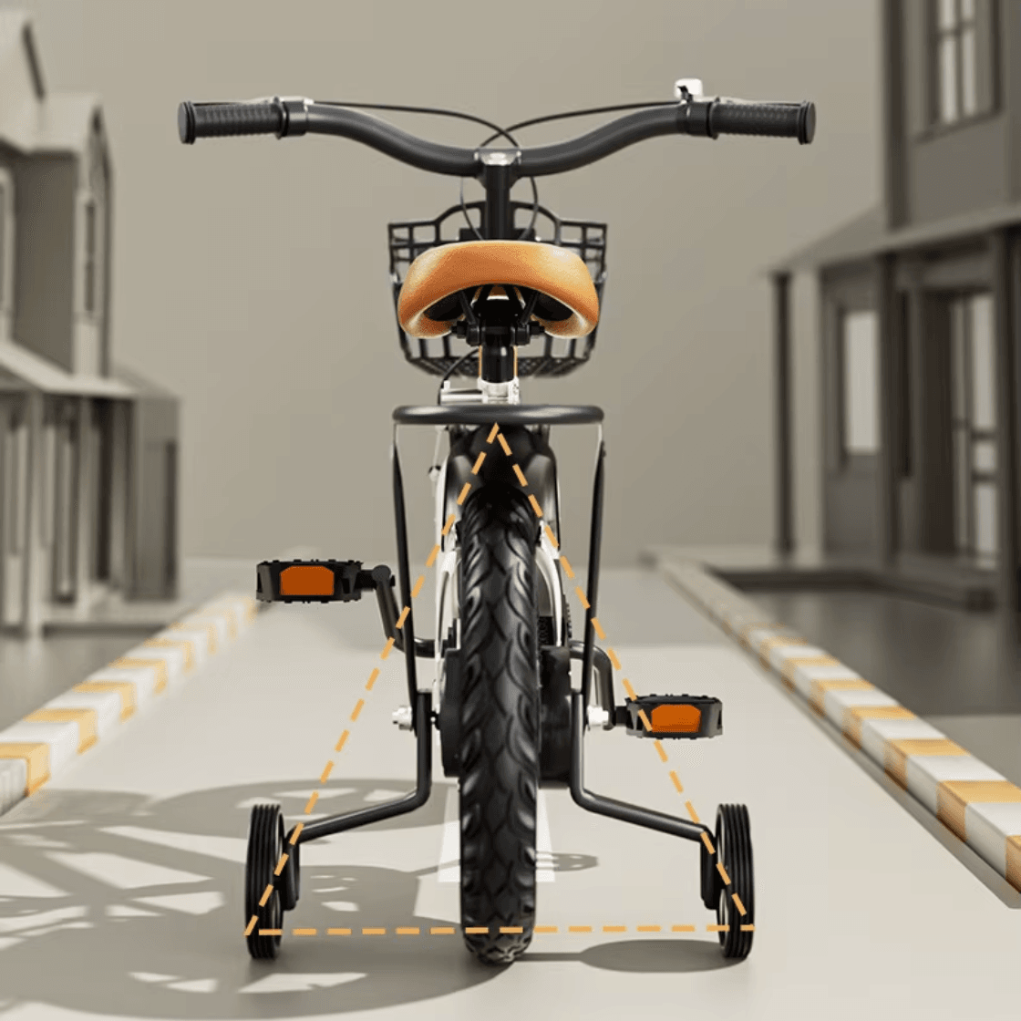 Bicicleta pentru Copii Ludiro 16 Inch, Diametru Roti 40 Cm, cu Frane Fata-Spate, Roti Ajutatoare, Cauciucuri Anti-Alunecare si Cadru din Otel, Cos Metalic, Ideala pentru Copii de 4-7 Ani, Turcoaz - LUDIRO