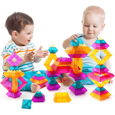 Set 30 Piese Colorate de Stivuit pentru Copii, Jucarie Educationala STEM, Usor de Apucat - LUDIRO