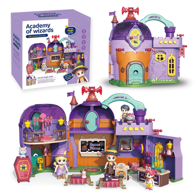 Castel interactiv cu sunete, Ludiro, Academia Vrajitorilor, 3 figurine, 25, 5x16, 5x24, 3cm - LUDIRO