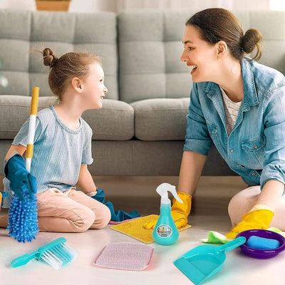 Set de Curatenie pentru Copii, Carucior cu 22 Accesorii, Ideal pentru Imitarea Parintilor si Invatarea Responsabilitatii, Set Complet cu Perii, Matura, Mop si Pulverizator, + 3 Ani - LUDIRO