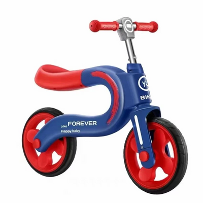 Resigilat - Bicicleta de Echilibru pentru Copii LUDIRO, 2-5 Ani, Cadru Usor, Roti din Cauciuc, Maner Antialunecare, Sa Ergonomica, 70x53 Cm, Albastru Rosu - LUDIRO