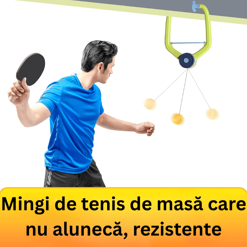 Set de Joaca Ping Pong cu Prindere pe Tocul Usii cu Palete,Bile si Sistem Automat de Retur al Mingii - LUDIRO
