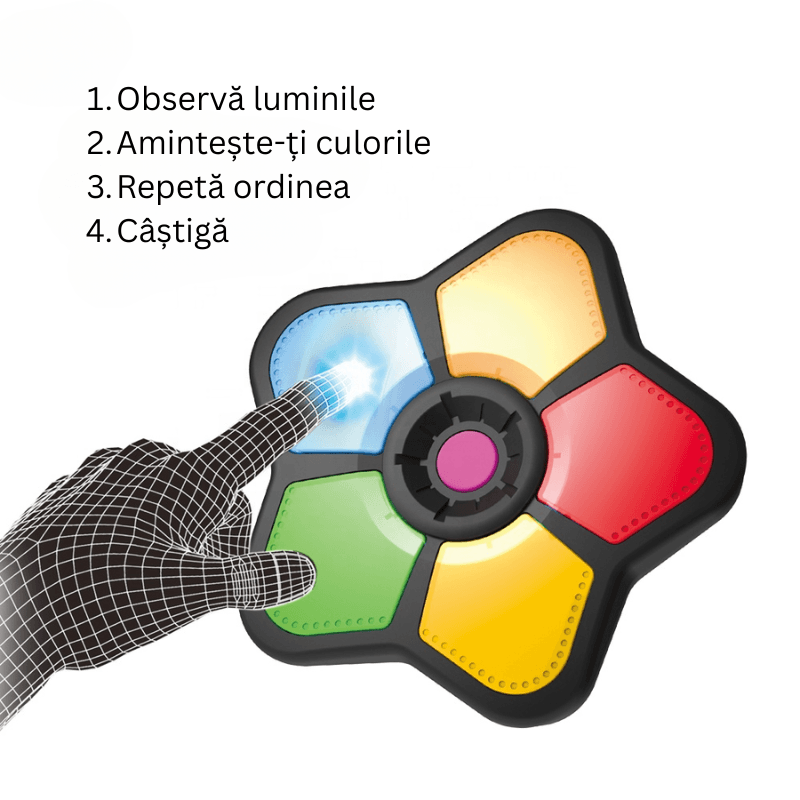 Joc Interactiv de Memorie cu Lumina si Sunet Ludiro, Stea Portabila pentru Copii +3 Ani - LUDIRO
