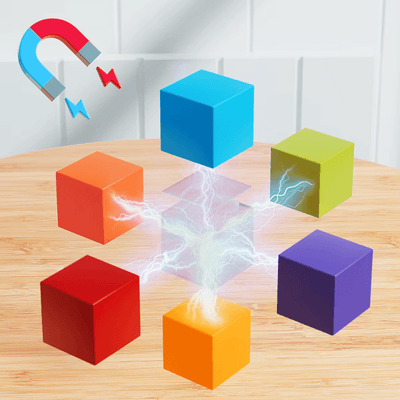 Set Cuburi Magnetice Educative 3D Ludiro, 48 Piese pentru Creativitate, Logica si Dezvoltare STEM - LUDIRO