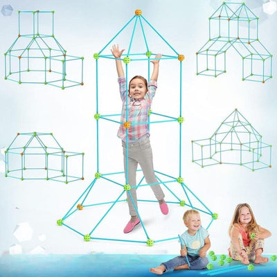 Set de Constructie Forturi pentru Copii, 120 Piese, Incurajeaza Imaginatia si Creativitatea Micutului Tau, Joc Educativ si Interactiv pentru Dezvoltarea Abilitatilor Motorii si Cognitive, + 3 Ani, Uti - LUDIRO