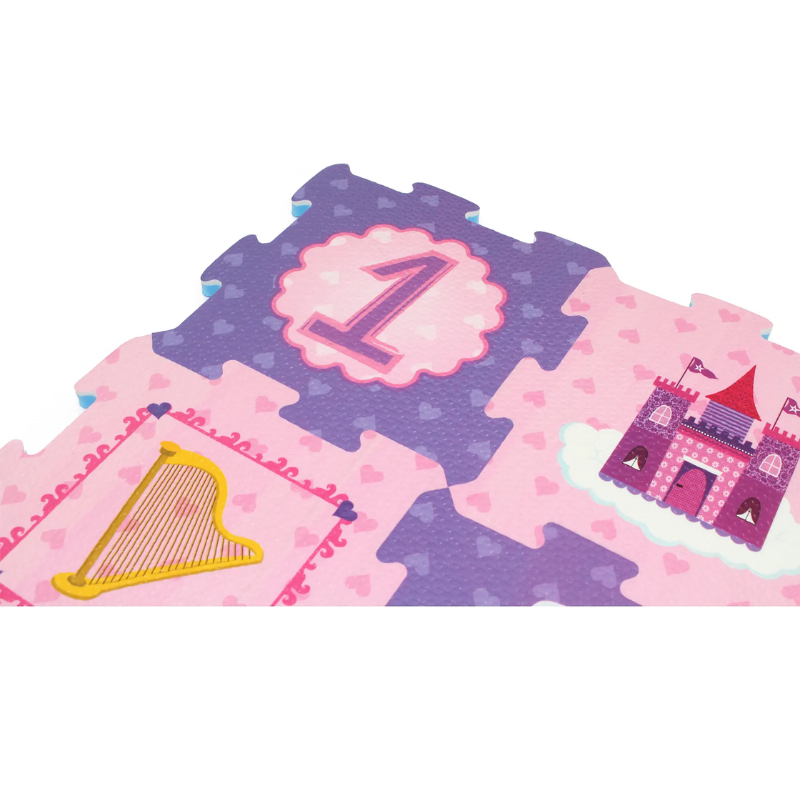 Resigilat - Covor Puzzle LUDIRO, 24 Piese, Spuma EVA, Protectie, Versatilitate si Siguranta pentru Orice Spatiu, Design Poveste cu Zane