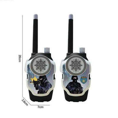 Set 2 Walkie Talkie pentru Copii, Model Politie, 20x7x3.8 Cm, Negru Gri, + 3 Ani - LUDIRO