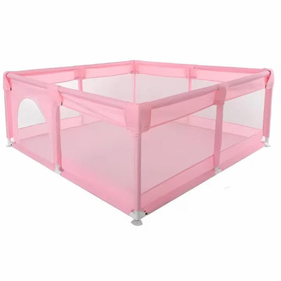 Tarc de Joaca pentru Copii, 1-5 Ani, 180x150x66 Cm, Spatiu Sigur si Generos, Cu Plasa Moale, Protectie la Colturi si Structura Stabila, Ideal pentru Interior si Exterior, Usor de Asamblat, Roz - LUDIRO