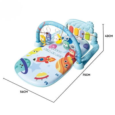 Resigilat - Centru de Activitati pentru Bebelusi cu Modele Simpatice, 75x56x43 Cm, Covoras Interactiv 5 in 1 cu Pian, Jucarii Detasabile, Sunete Muzicale, Lumina Delicata si Design Educational, Stimulare Cognitiva, + 0 Luni, Utility One - LUDIRO