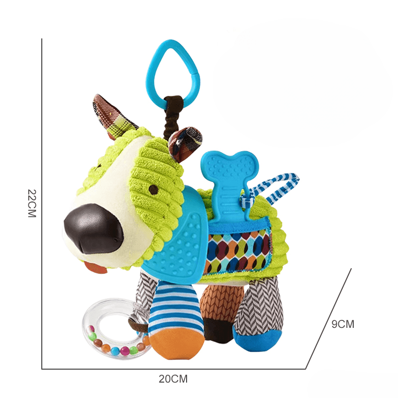 Jucarie Bebelusi 3 in 1 Ludiro Catel Interactiv cu Accesorii Zornaitoare, Dentitie si Agatatoare - LUDIRO