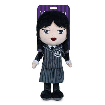 Păpușă de Plus Wednesday Addams 25 cm – Jucărie Moale, Originală Giochi Preziosi, Cadoul Perfect pentru Copii - LUDIRO