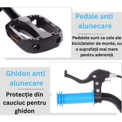 Bicicleta pentru Copii Ludiro 18 Inch, Diametru Roti 45 Cm, cu Frane Fata-Spate, Roti Ajutatoare, Cauciucuri Anti-Alunecare si Cadru din Otel, Ideala pentru Copii de 7-10 Ani, Albastru - LUDIRO