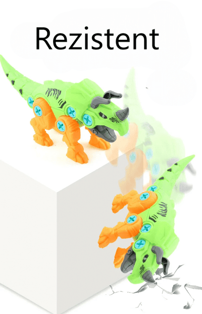 Jucarie Interactiva STEM DIY, Dinozaur de Construit, Triceratops, Surubelnita Inclusa, Culori Aleatorii, 19x10x5.5 Cm, + 3 Ani - LUDIRO
