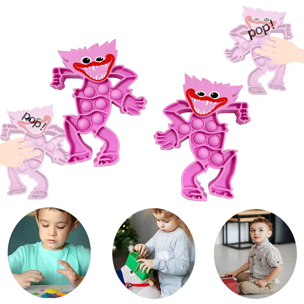 Jucarie Antistres Fidget Pop It Now, Roz, 14x11 cm, + 3 ani - LUDIRO