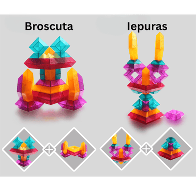 Set 30 Piese Colorate de Stivuit pentru Copii, Jucarie Educationala STEM, Usor de Apucat - LUDIRO