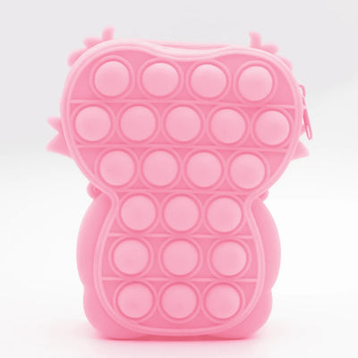 Geanta de Umar Antistres Pop It Now din Silicon, 13x12x4 cm, Roz, + 3 Ani - LUDIRO