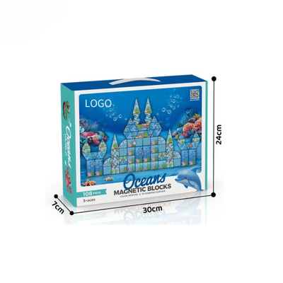 Set Magnetic Educativ Ocean, 108 Piese cu Tematica Marina, Creativitate si Invatare prin Joaca - LUDIRO