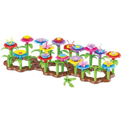 Set de Construit Educativ pentru Copii, Gradina cu Flori Colorate, 104 piese, +3 ani - LUDIRO