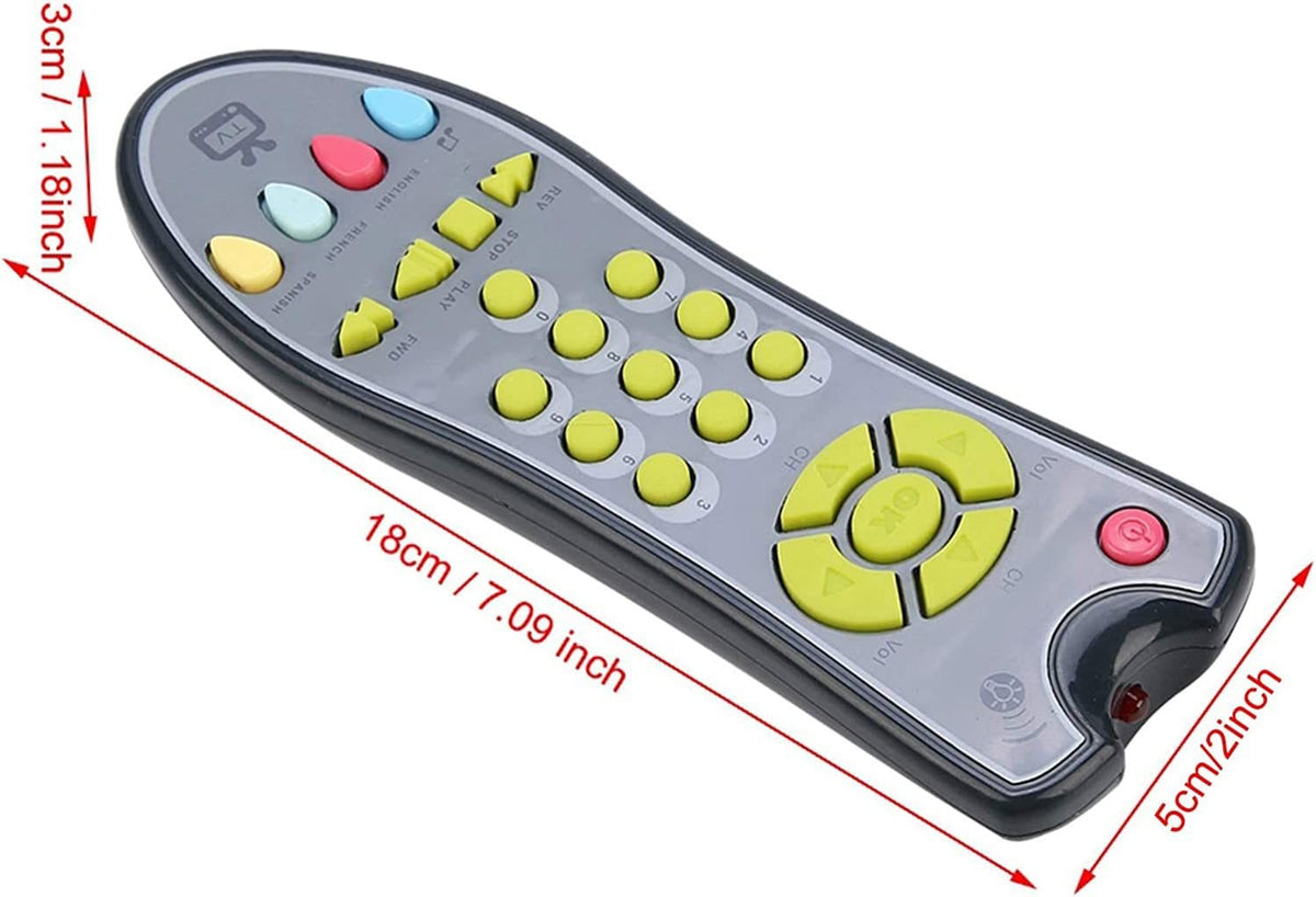 Jucarie Interactiva Telecomanda cu Sunete si Lumini, Invatarea Formelor si a Cifrelor, + 6 Luni, 18x5x3 Cm - LUDIRO