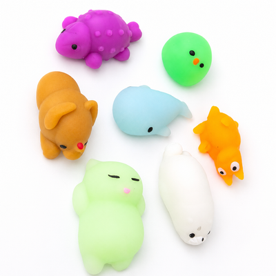 Jucărie squishy din silicon, 2-5 cm, model aleatoriu, animăluț moale și colorat - LUDIRO