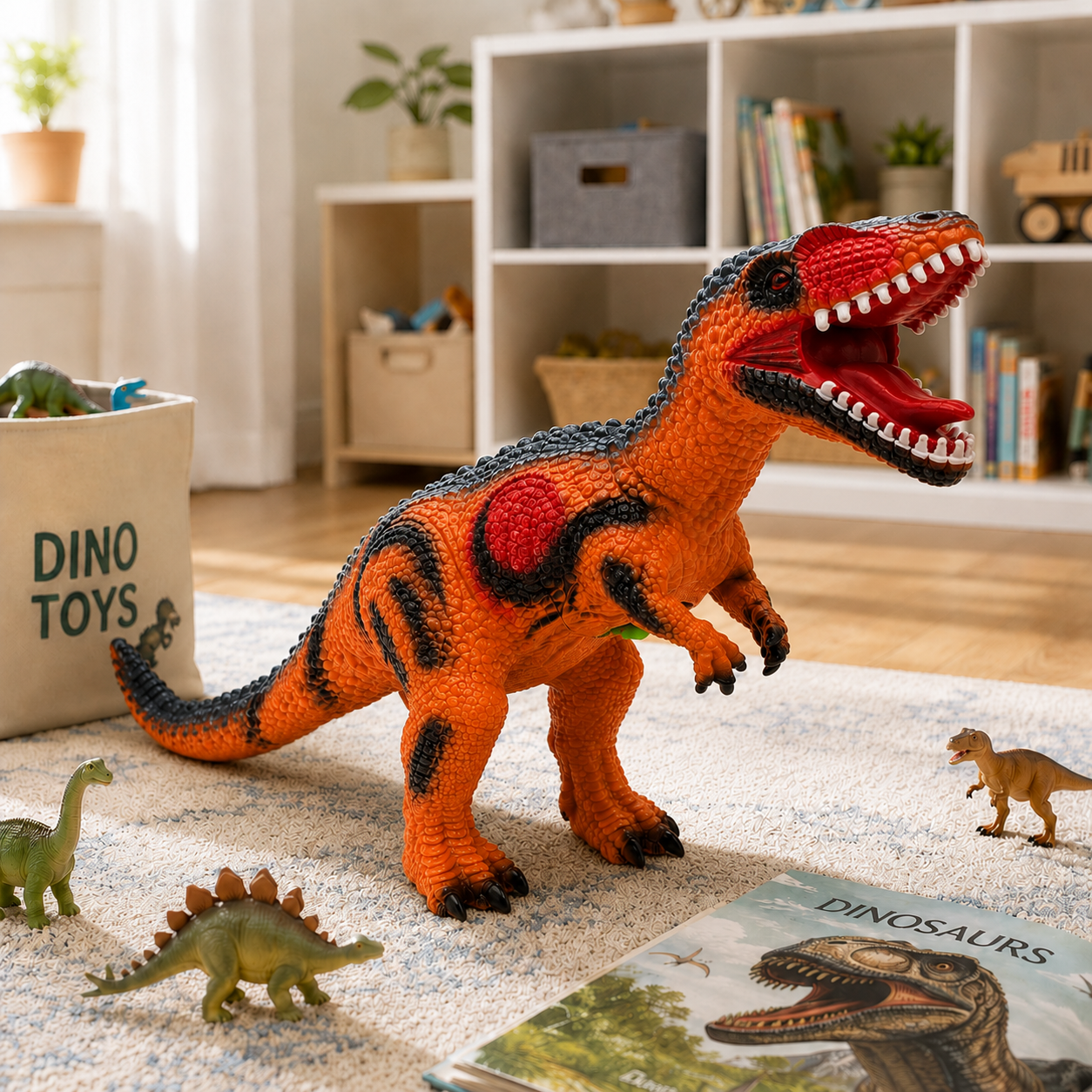 Dinozaur Giganotosaurus XXL LUDIRO din Cauciuc Moale, cu Sunete, Aspect Realist, 73 cm - LUDIRO
