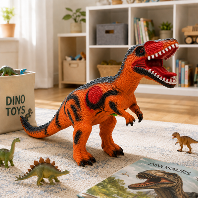 Dinozaur Giganotosaurus XXL LUDIRO din Cauciuc Moale, cu Sunete, Aspect Realist, 73 cm - LUDIRO