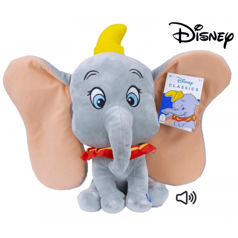 Plus Disney Dumbo 28 Cm cu Sunet, Jucărie Palz Certificată, Ideală pentru Copii 3+ Ani - LUDIRO