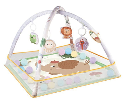 Centru de Activitati pentru Bebelusi cu Tematica Elefant, 75x75x52 Cm, Cu Jucarii Educationale Detasabile, Functie de Sunet, Oglinda, Ideal pentru Dezvoltarea Abilitatilor Sensoriale si Motorii - LUDIRO