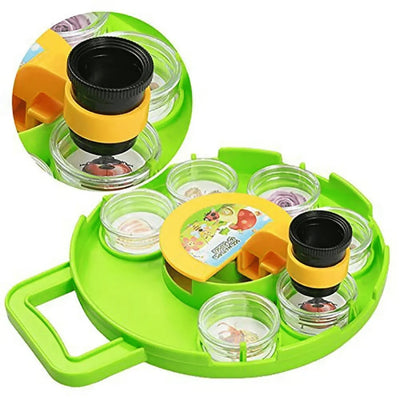 Set Educativ, Microscop Detasabil, Observator de Insecte, 6 Recipiente, Placa Rotativa, 22.5x18.5x6 Cm, + 8 Ani - LUDIRO