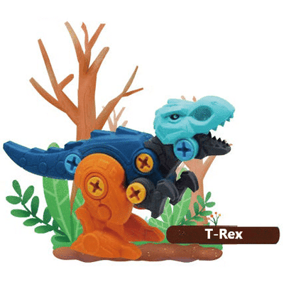 Jucarie Interactiva STEM DIY, Dinozaur de Construit, Tyrannosaurus Rex, Surubelnita Inclusa, Culori Aleatorii, 17x12x5.5 Cm, + 3 Ani - LUDIRO