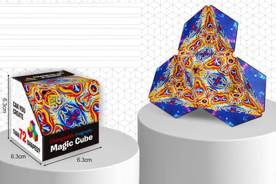 Jucarie Interactiva Cubul Magic, Puzzle 3D, 72 de Forme, 6.3x6.3x6.3 Cm, Multicolor, + 6 Ani - LUDIRO