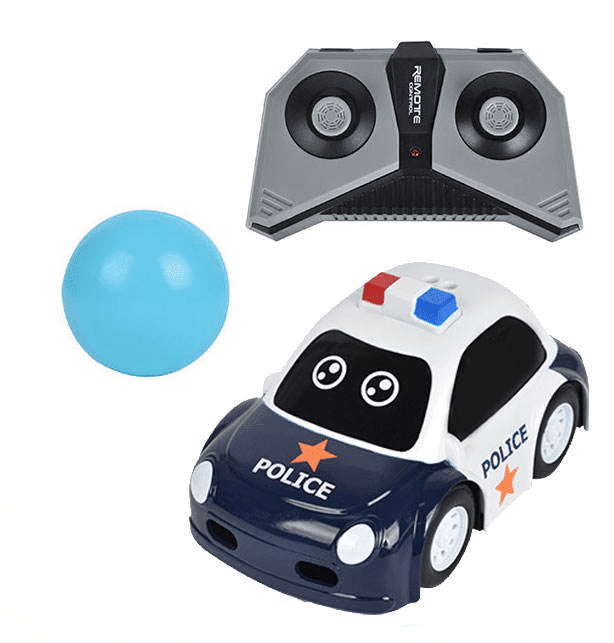 Masinuta de Politie cu Telecomanda, Functii Inteligente Multiple, Senzor de Urmarire Obiect, Traseu Prestabilit prin Desen, Muzica Interactiva, Acumulator cu Incarcare USB, 14x8.5x7 Cm, +3 Ani, Utilit - LUDIRO