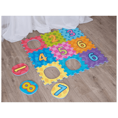 Covor Puzzle LUDIRO cu cifre 1-9, 9 piese EVA, grosime 10 mm, Suprafata Totala 89x89 Cm, Joaca Educativa si Sigura pentru Copii 10 Luni+ - LUDIRO