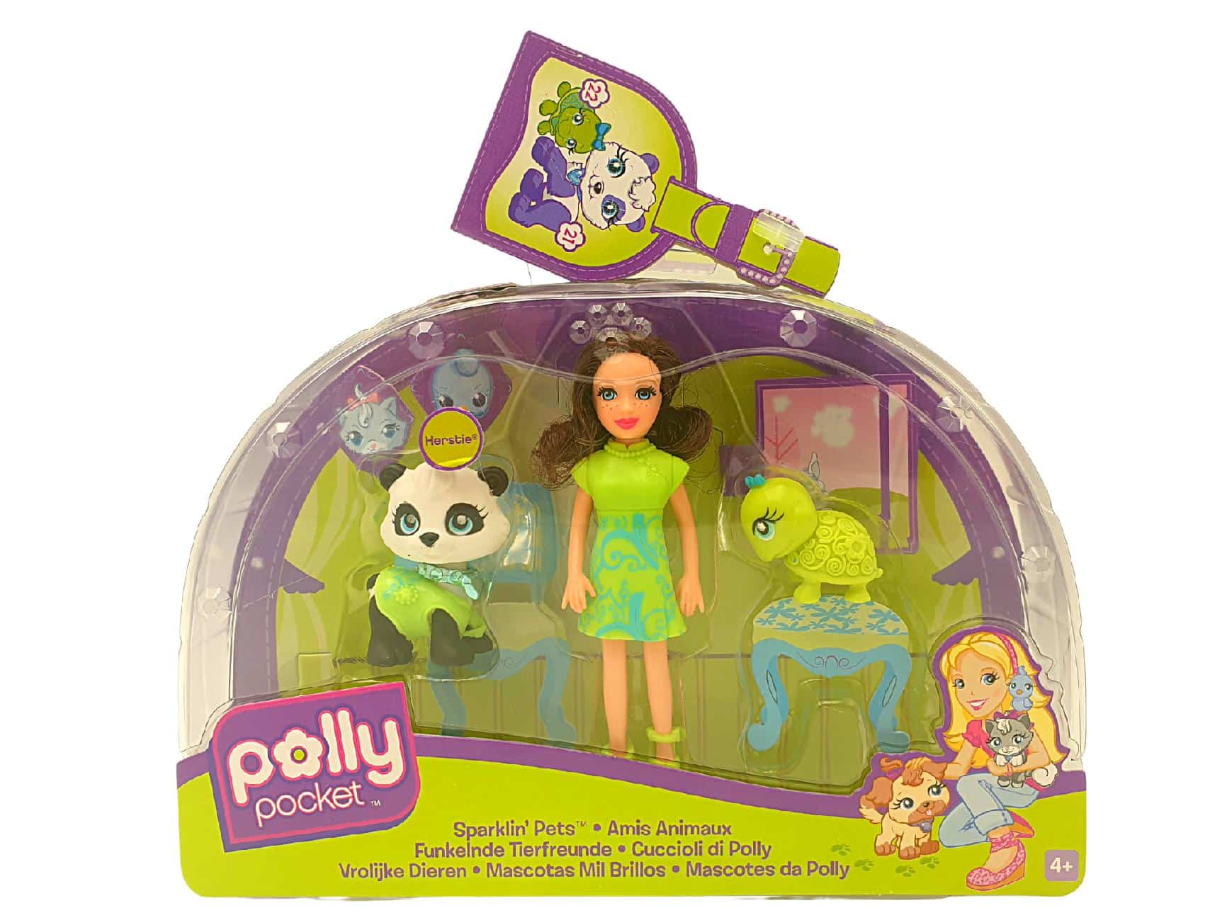 Set Polly Pocket Papusa si 2 Animalute, Colectia Sparklin` Pets, Kerstie, + 4 ani - LUDIRO