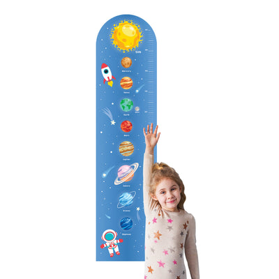 Rigla de Crestere Copii Ludiro, Tematica Spatiu si Planete, Non-toxic, Autoadeziv, 123×30 Cm - LUDIRO