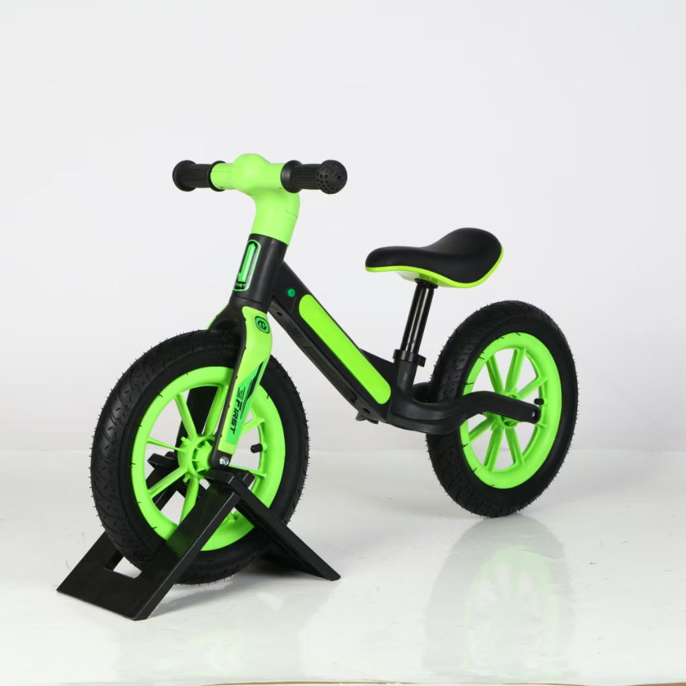 Bicicletă Fără Pedale Copii – Negru/Verde, Bicicletă de Echilibru | 2–5 Ani - LUDIRO