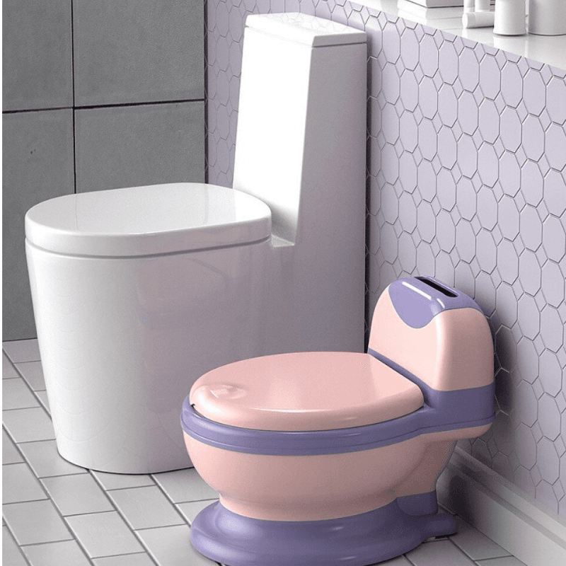 Olita pentru Copii Ergonomica cu Functie Educativa Ludiro, Design Realist, Ideala pentru Tranzitia la Toaleta, Roz Mov + 3 Ani - LUDIRO