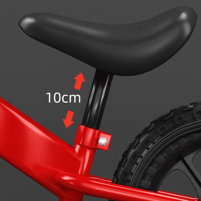 Resigilat - Bicicleta de Echilibru fara Pedale LUDIRO pentru Copii intre 2-5 Ani, Reglabila pe Inaltime, Rotire Ghidon 360 Grade, Roti din Polimer Antisoc Diametru 30 Cm, Cadru Metalic, Rosu - LUDIRO