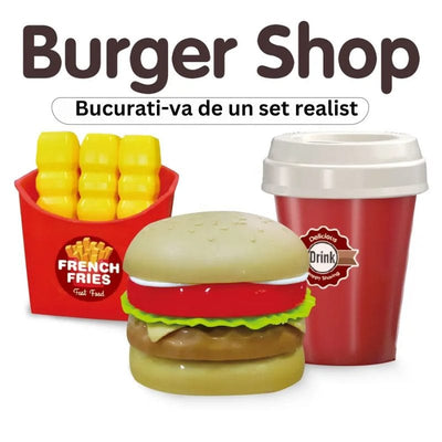 Set de Joaca Fast Food si Aparat de Cafea, Sunete si Lumini Interactive, Elemente Realiste, + 3 Ani, Utility One - LUDIRO